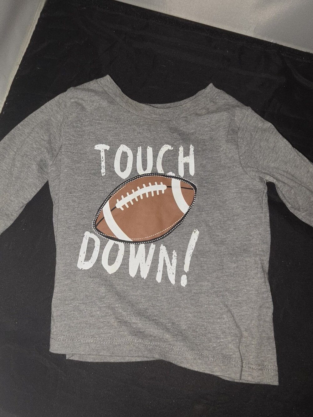 Gray "Touch Down" Football Graphic Long-Sleeve Shirt 12M